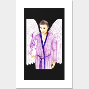 Archangel Zadkiel Keeper of the Violet Flame- Dark Grey Posters and Art